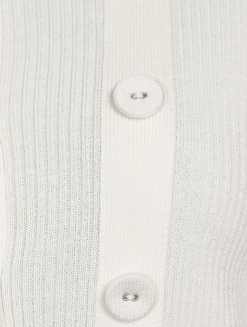 Double Button Cropped Cardigan
