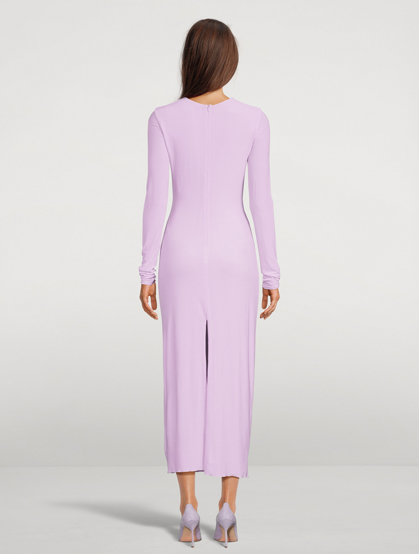 magda butrym purple dress Magda Butrym Draped one-shoulder Dress | Purple