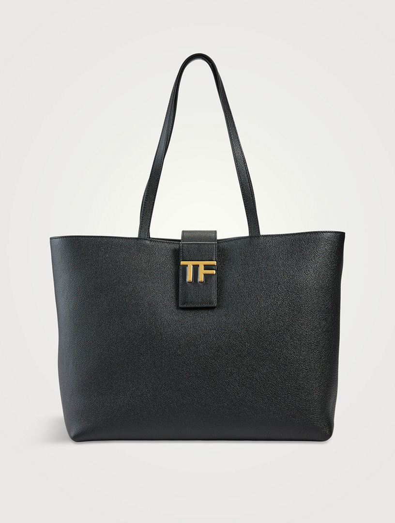 Small TF E/W Leather Tote Bag