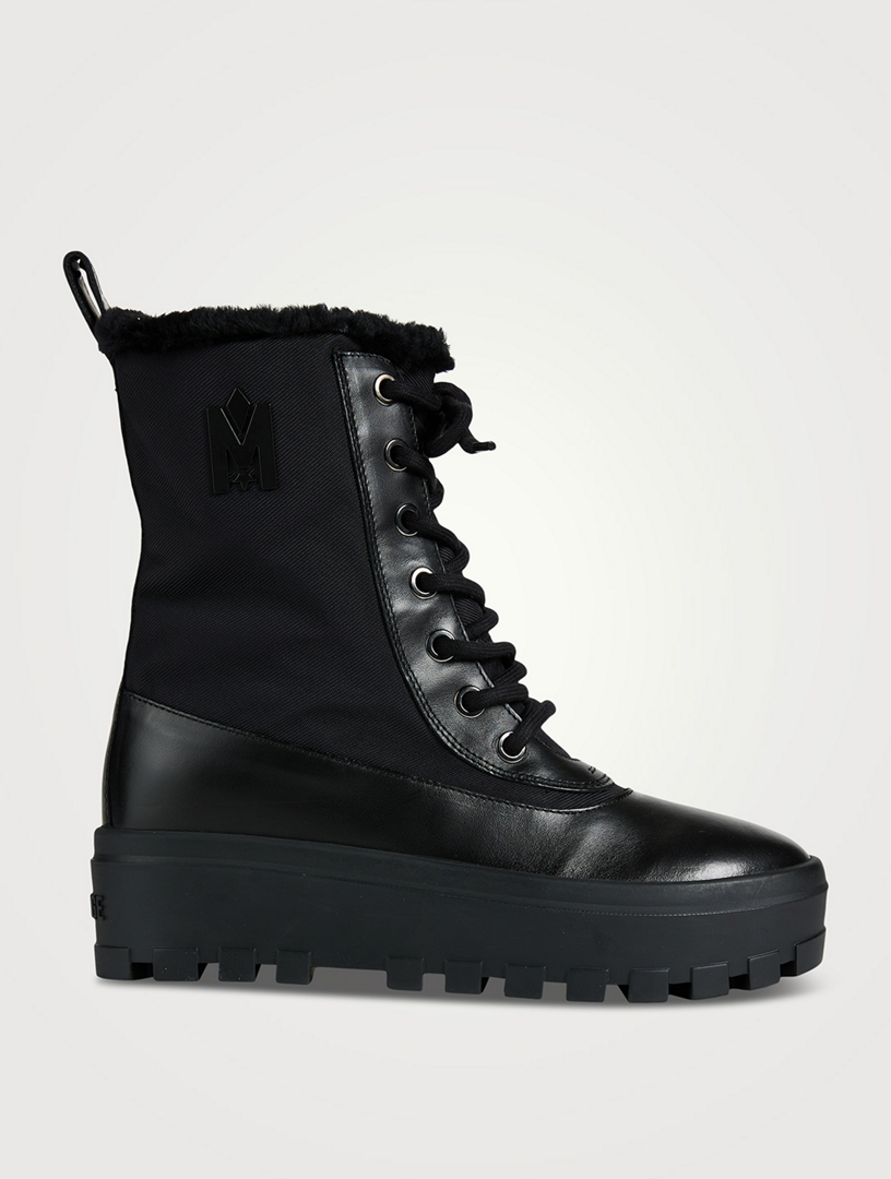 Shearling lined best sale combat boots