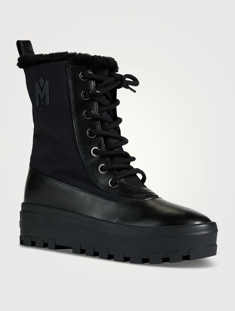 MACKAGE Hero Shearling-Lined Nylon Combat Boots | Holt Renfrew