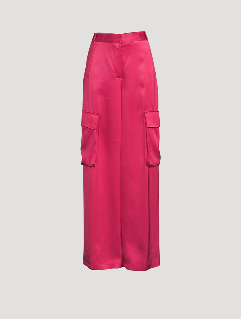 Satin Cargo Pants