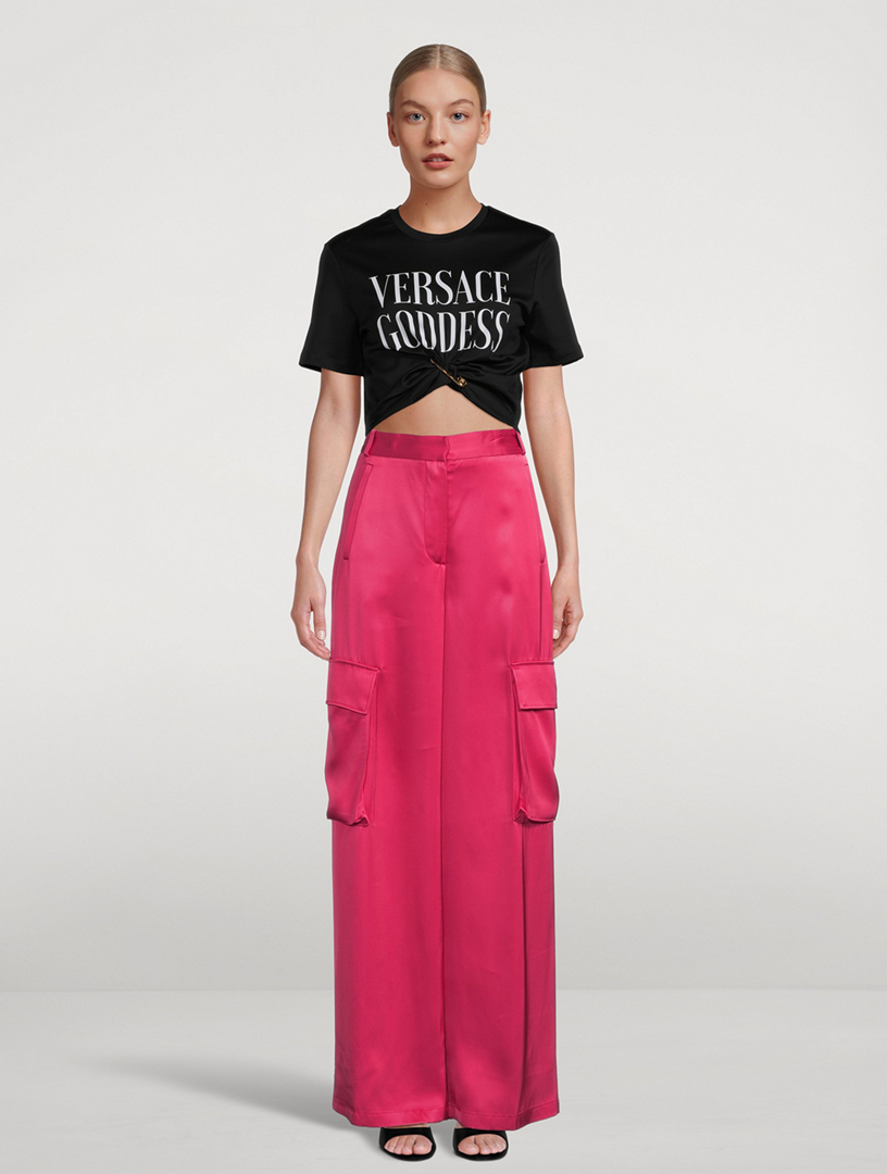 Satin Cargo Pants