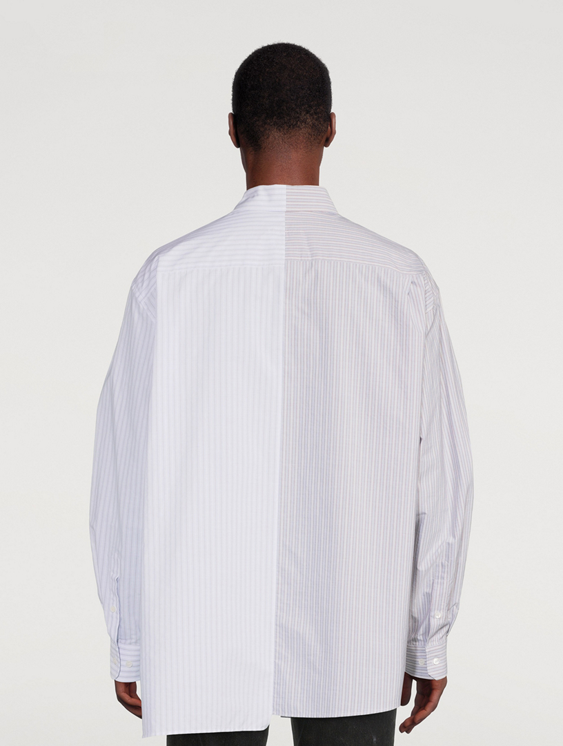 MM6 Maison Margiela Asymmetric Shirt In Striped Print | Holt Renfrew