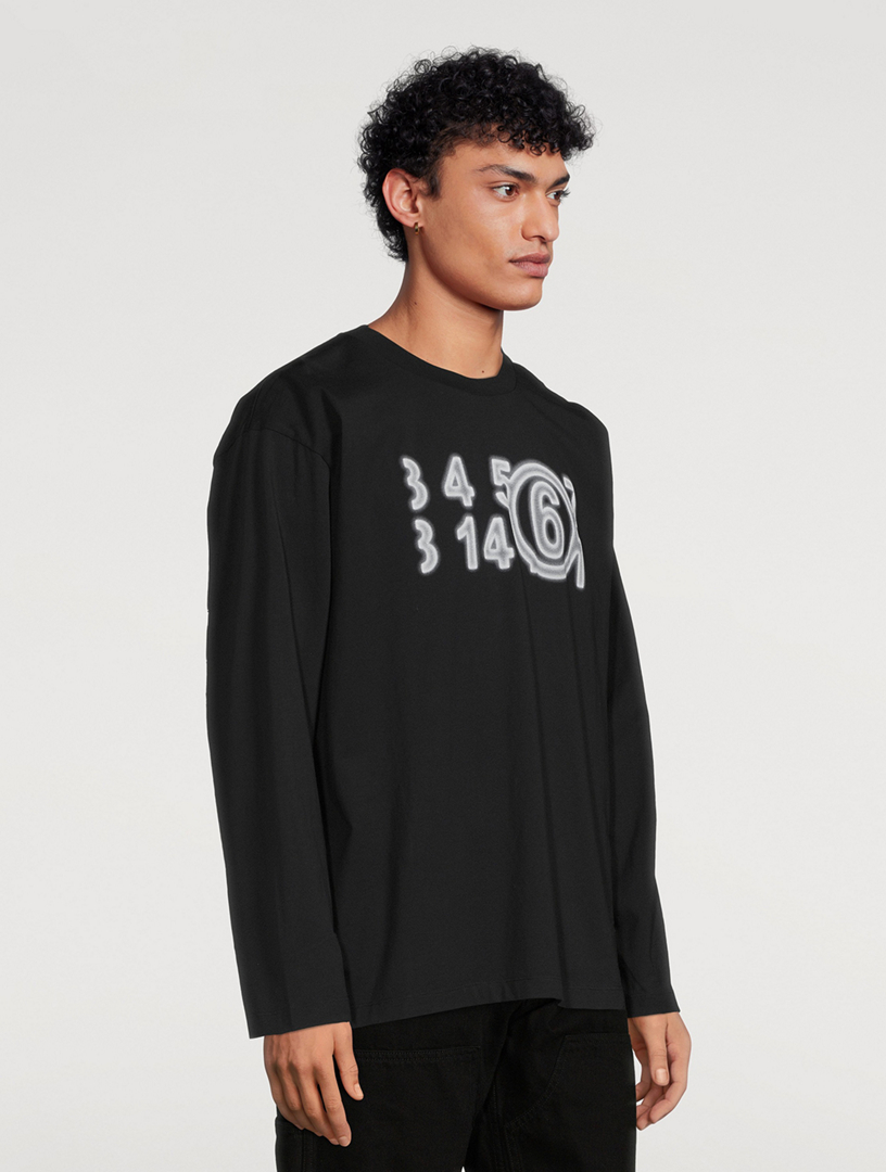 MM6 MAISON MARGIELA Zoom Logo Oversized Long-Sleeve T-Shirt