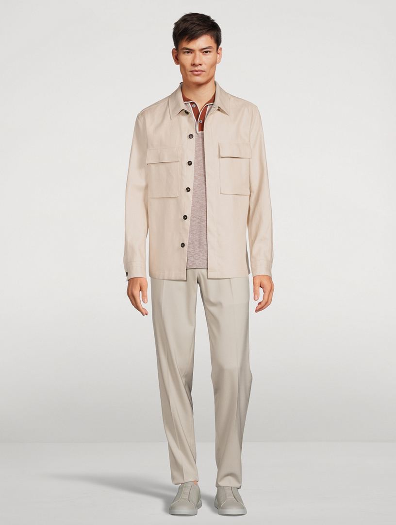 Cotton And Silk Polo Shirt