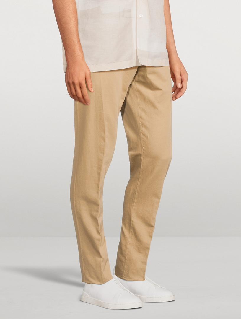 ZEGNA Cotton And Linen Chino Pants | Holt Renfrew