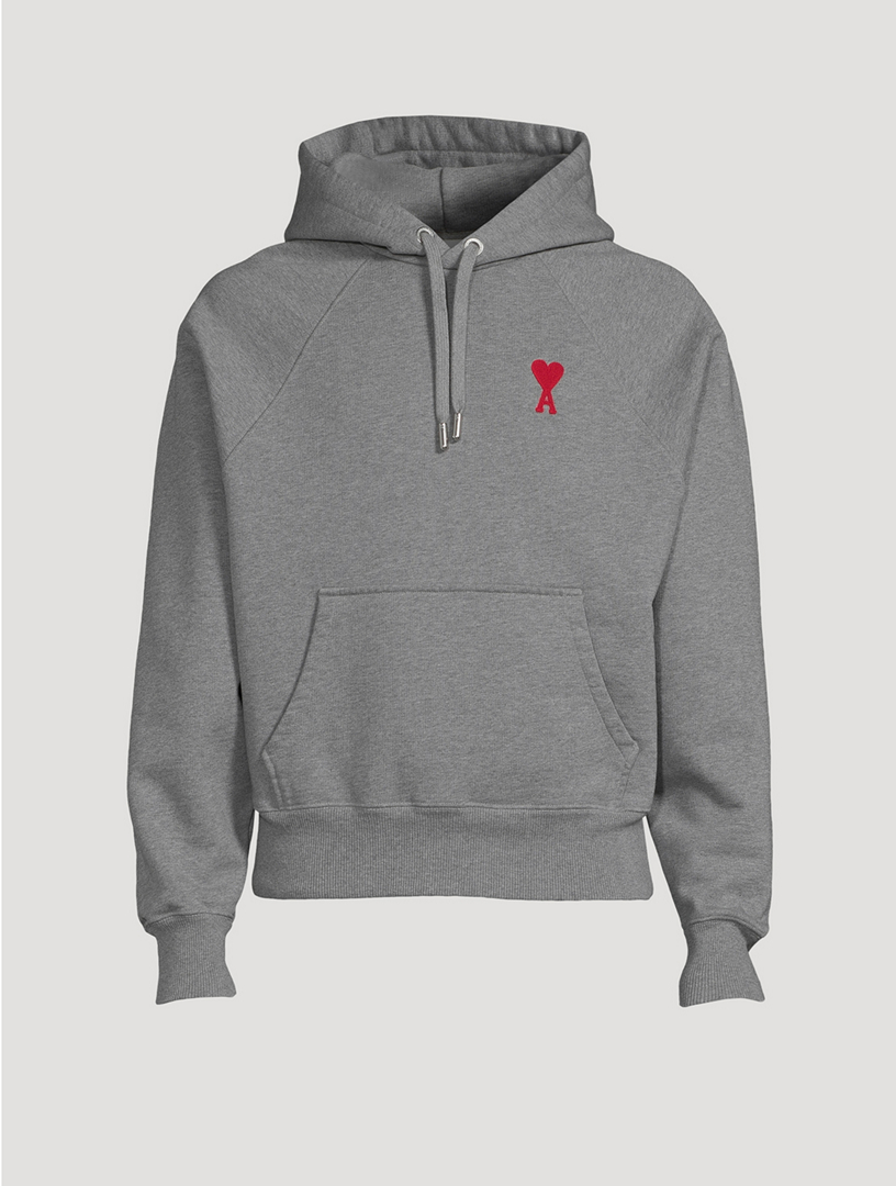 AMI Heart Logo Hoodie Heather Grey at