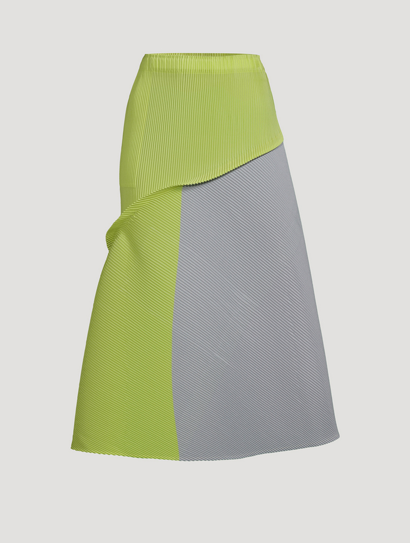 ISSEY MIYAKE Ridge Pleats Midi Skirt  Grey