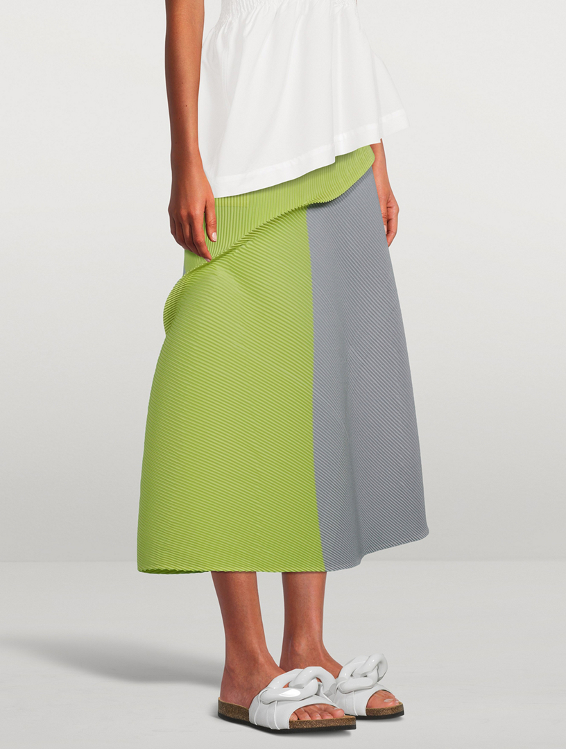 Ridge Pleats Midi Skirt