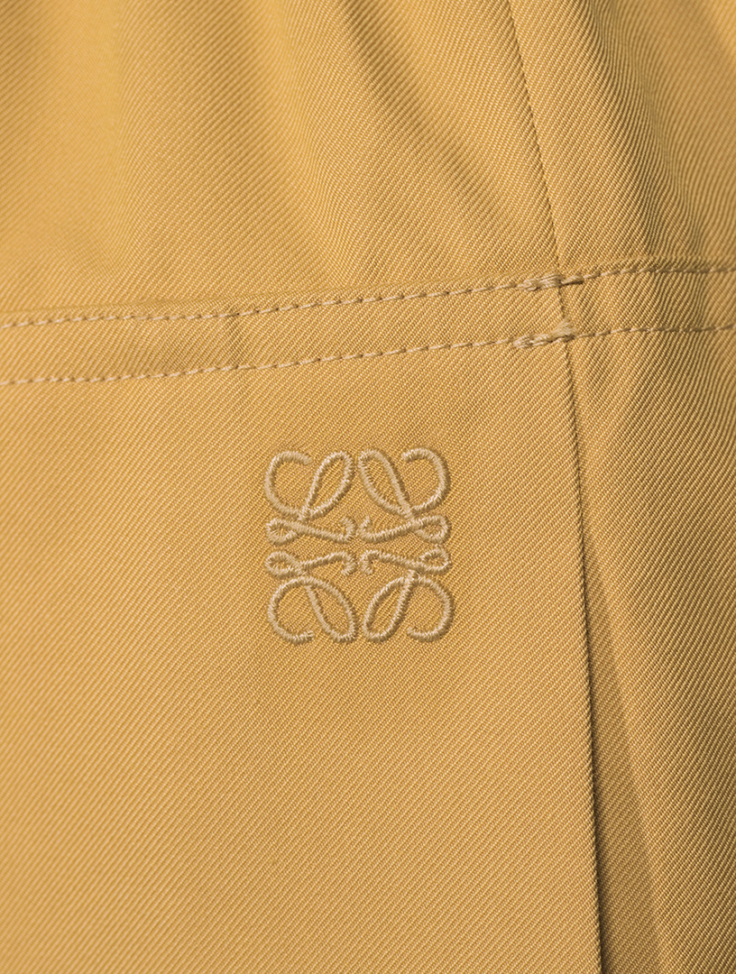 Cotton Gabardine Tapered Trousers
