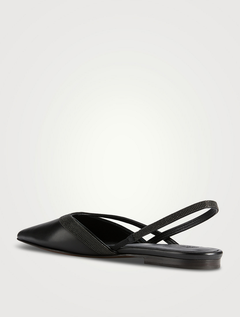 Leather Slingback Ballet Flats