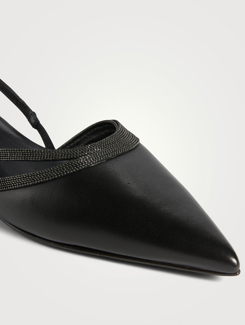 Leather Slingback Ballet Flats