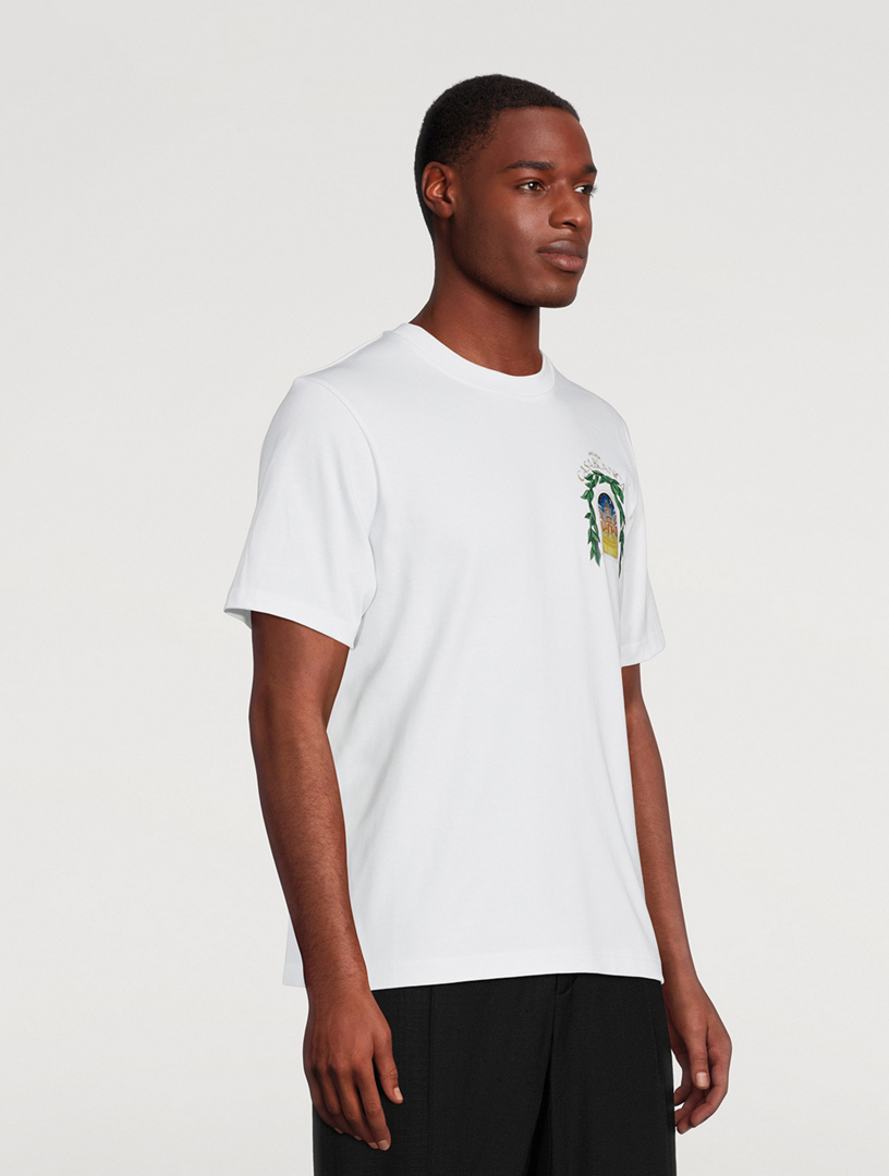 Tシャツ・カットソー Casablanca White Cotton Shirt CASABLANCA Avenida Cotton Graphic T-Shirt | Holt Renfrew
