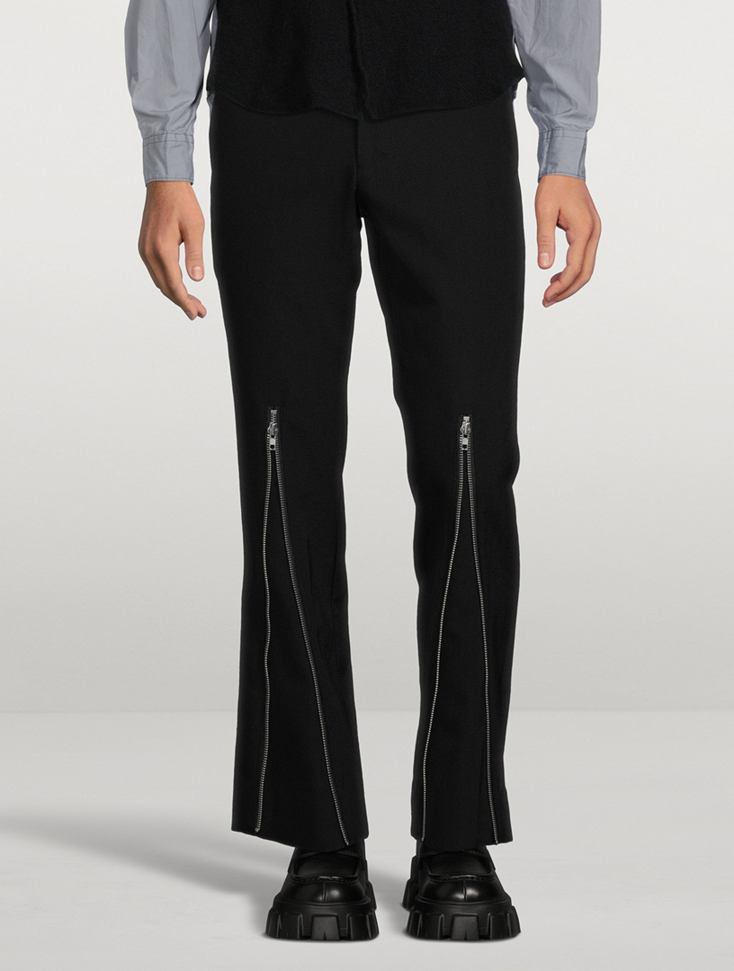 Wool And Linen Pants With Zipper
