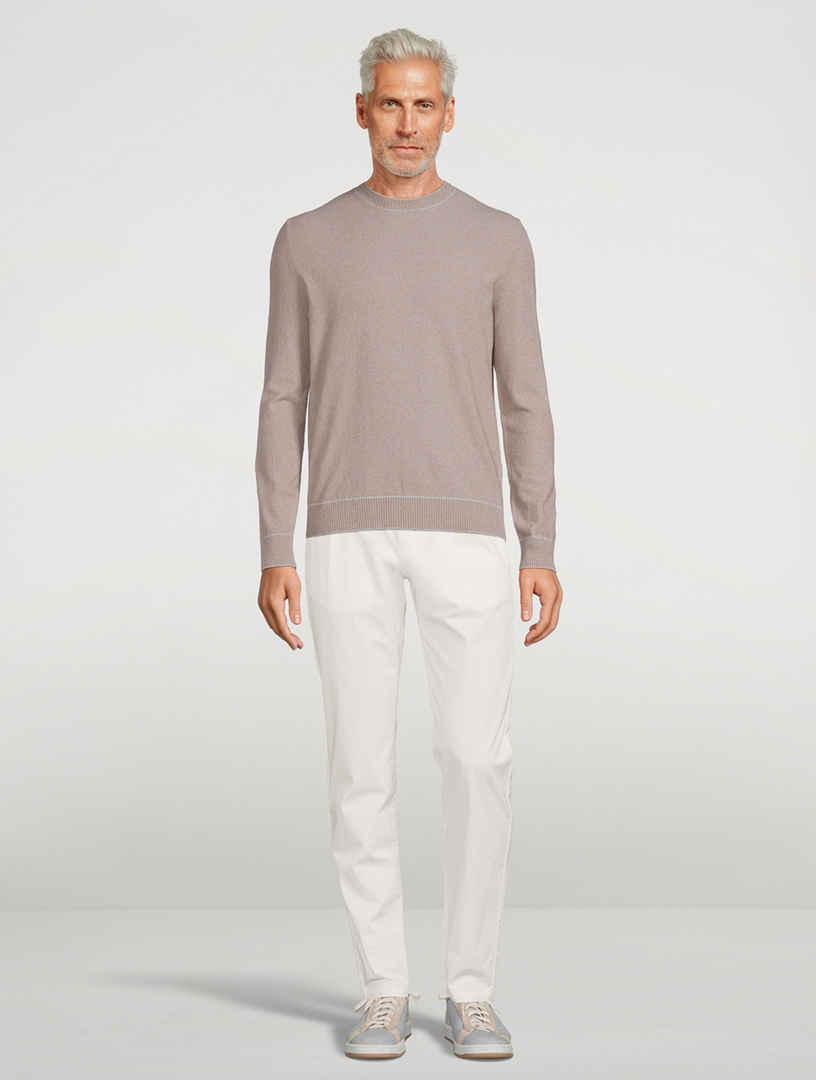 Cotton Stretch Crewneck Sweater