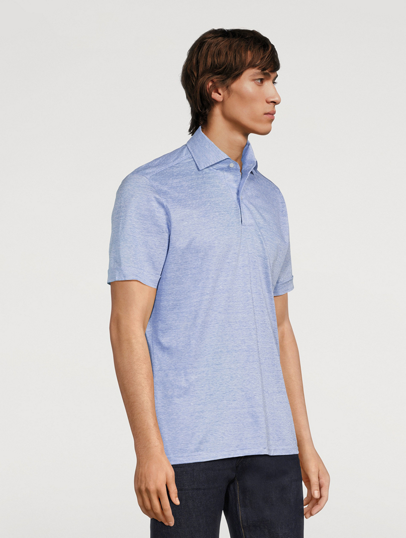 Linen And Cotton Polo Shirt