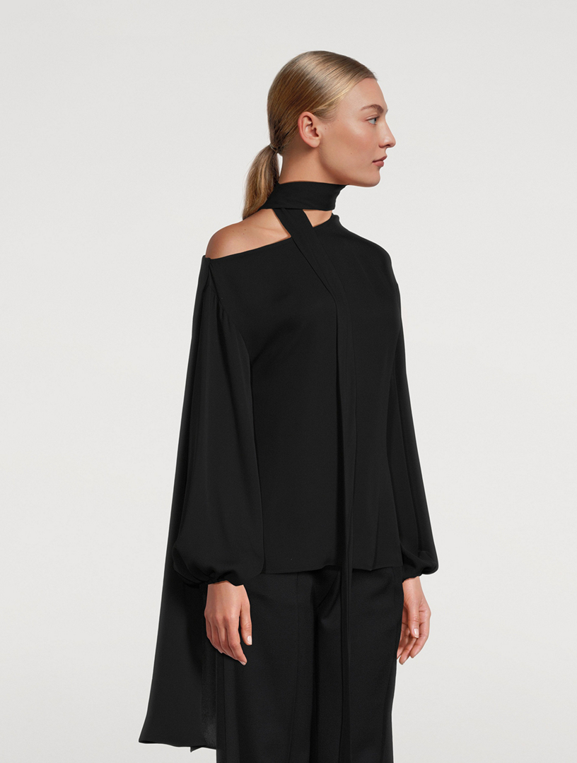 Asymmetric Silk Georgette Blouse