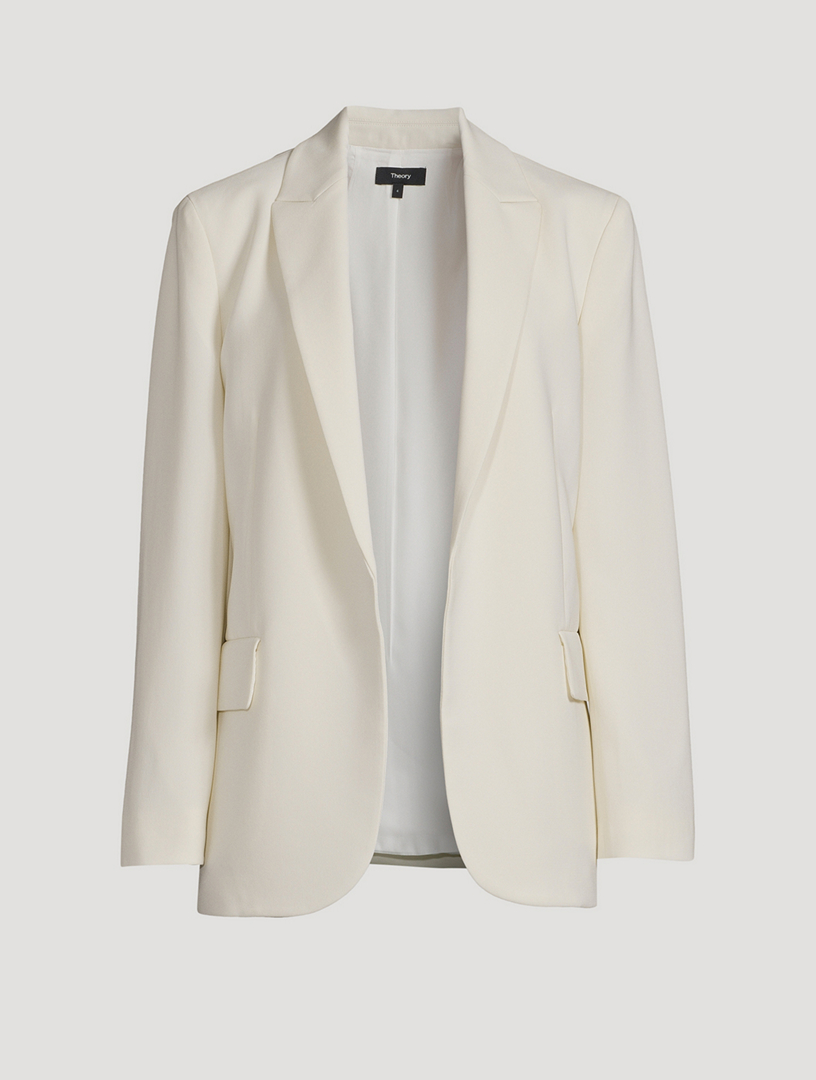 Crepe Relaxed Single Breasted Blazer