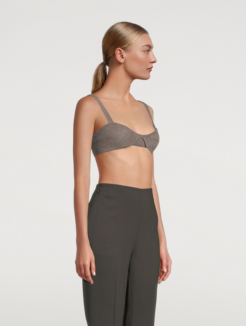 Khaite Eda Cashmere Bra Top - Grey