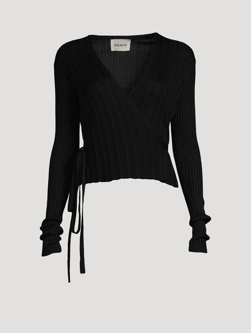 KHAITE The Bambi Silk Wrap Cardigan Holt Renfrew