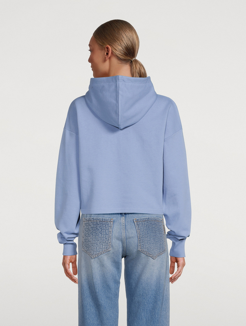 Roman Rubber Logo Cropped Hoodie