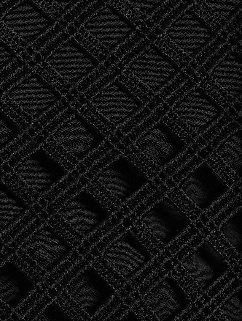 Grid Lace Midi Dress