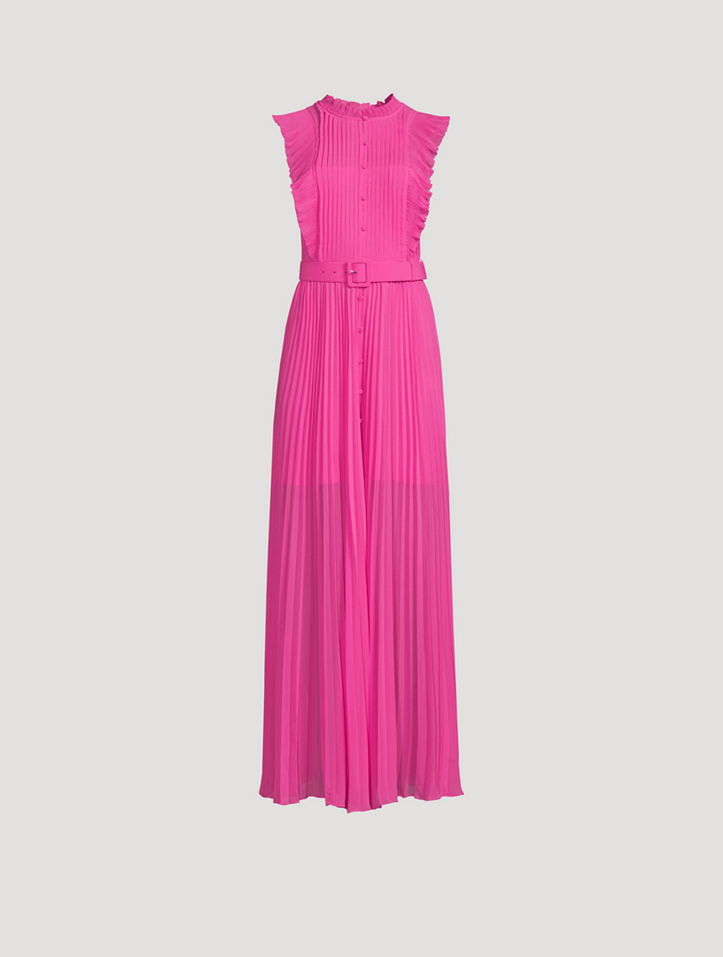 SELF PORTRAIT Chiffon Sleeveless Ruffle Long Dress Holt Renfrew