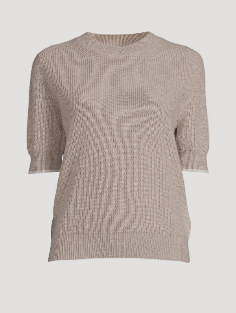 Gigi Trip Cashmere Short-Sleeve Sweater