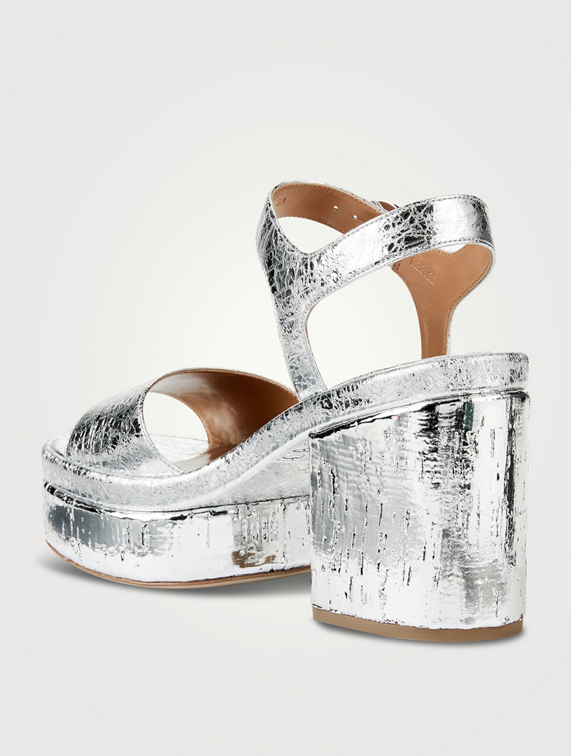 Odina Metallic Leather Platform Sandals