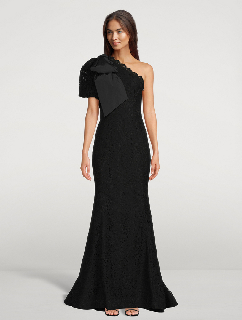 Kelsey One-Shoulder Lace Gown