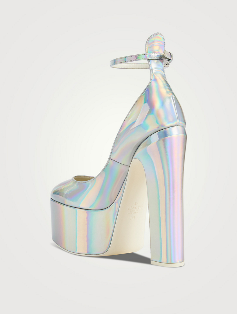 Iridescent platform heels hot sale