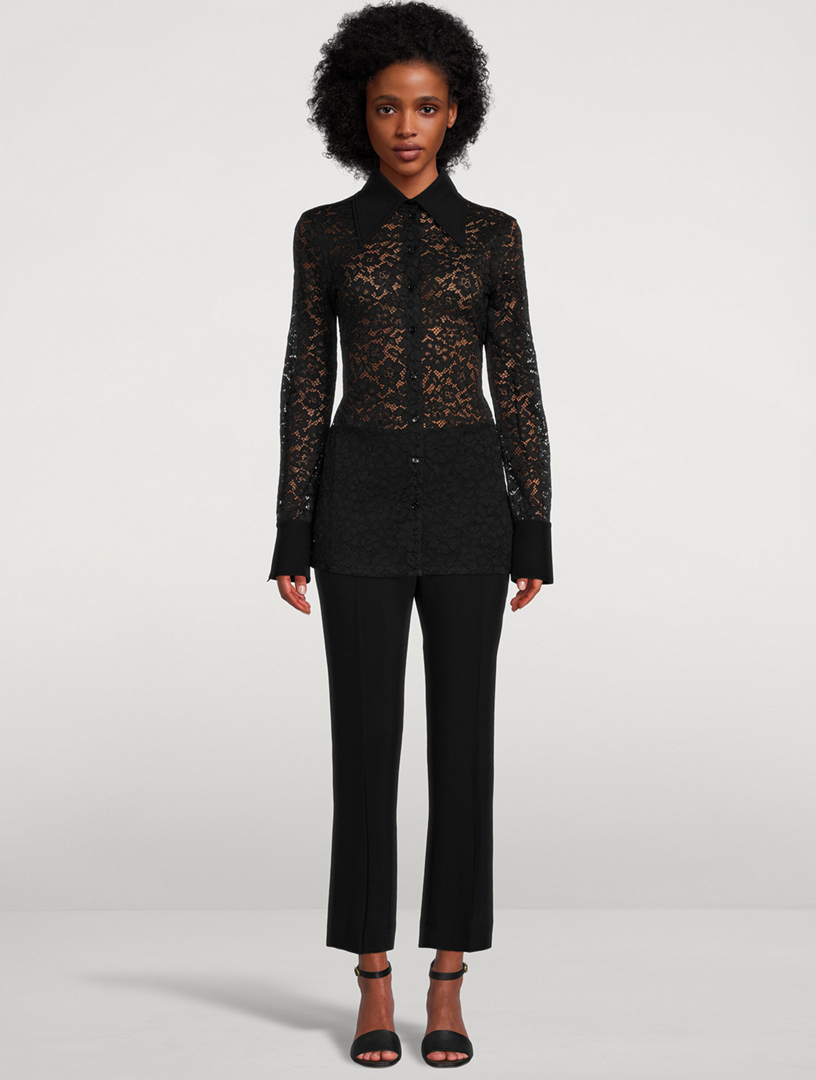 Cropped Flare Trousers