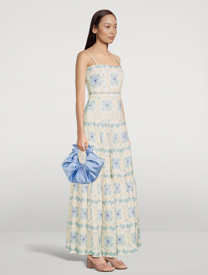 AGUA BY AGUA BENDITA Lima Printed Linen Maxi Dress | Holt Renfrew