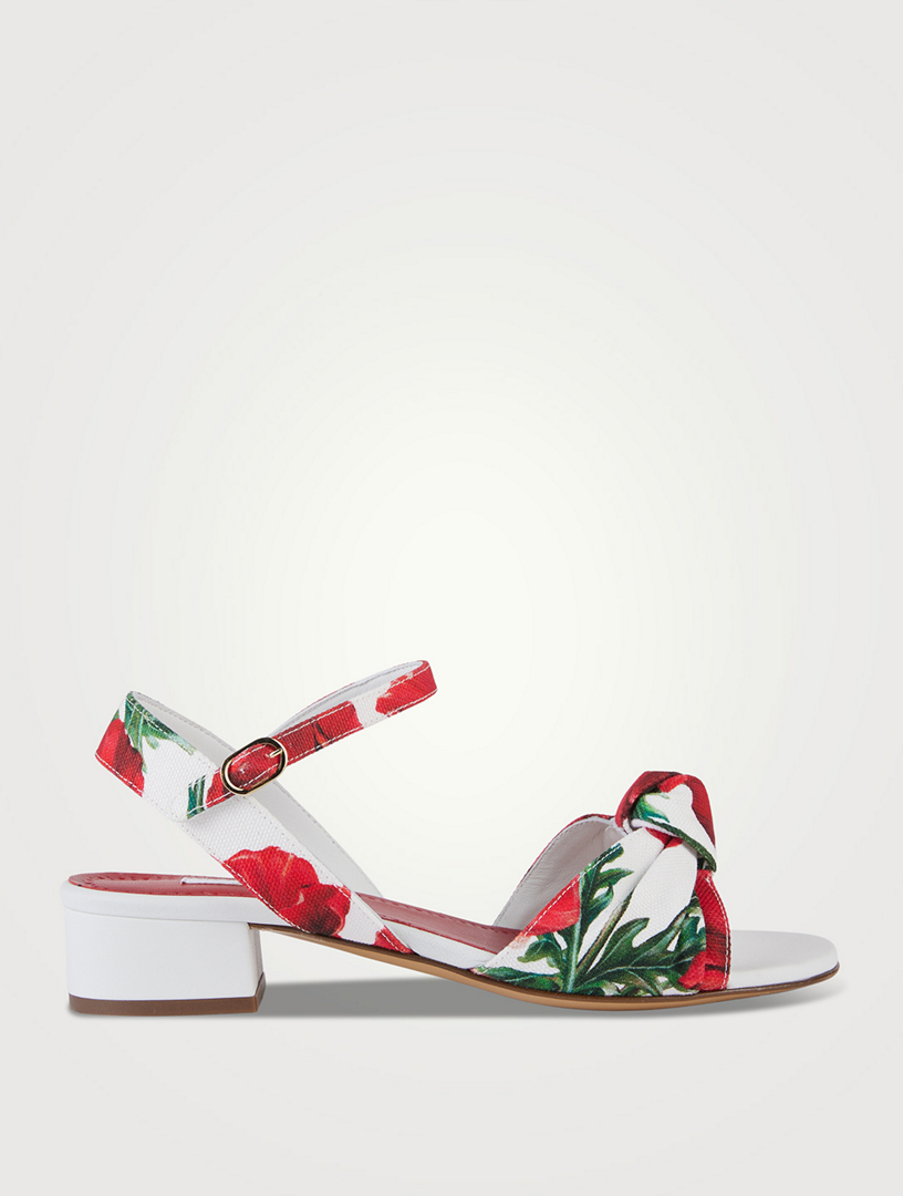 Canvas Heel Sandals Poppy Print