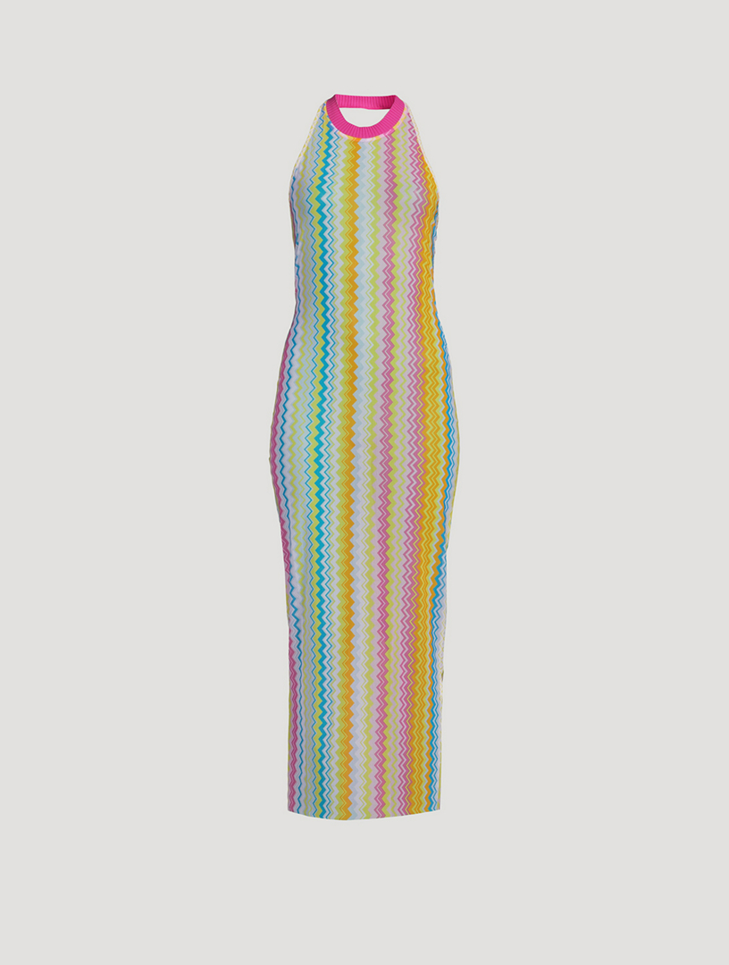 MISSONI Halter Mesh Midi Dress In Zig-Zag Print | Holt Renfrew