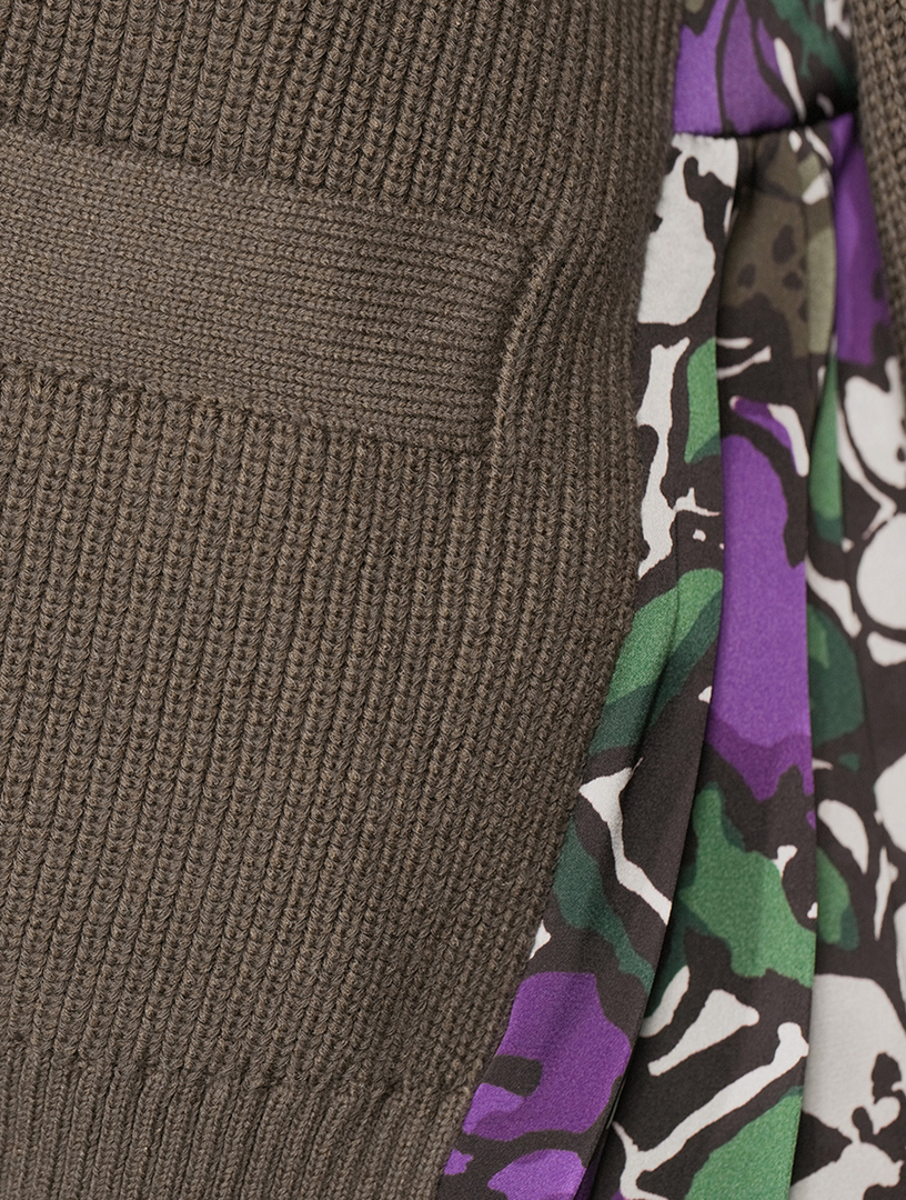 SACAI Zip-Front Cardigan In Floral Print | Holt Renfrew