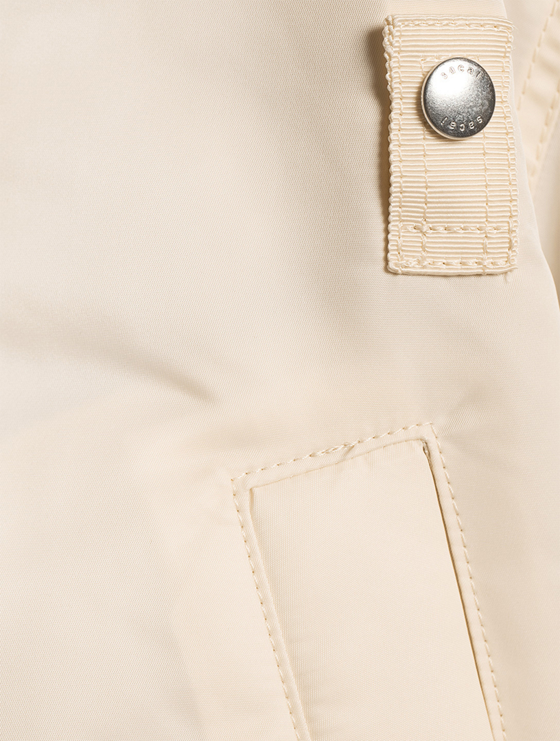 Bell-Sleeve Nylon Bomber Jacket