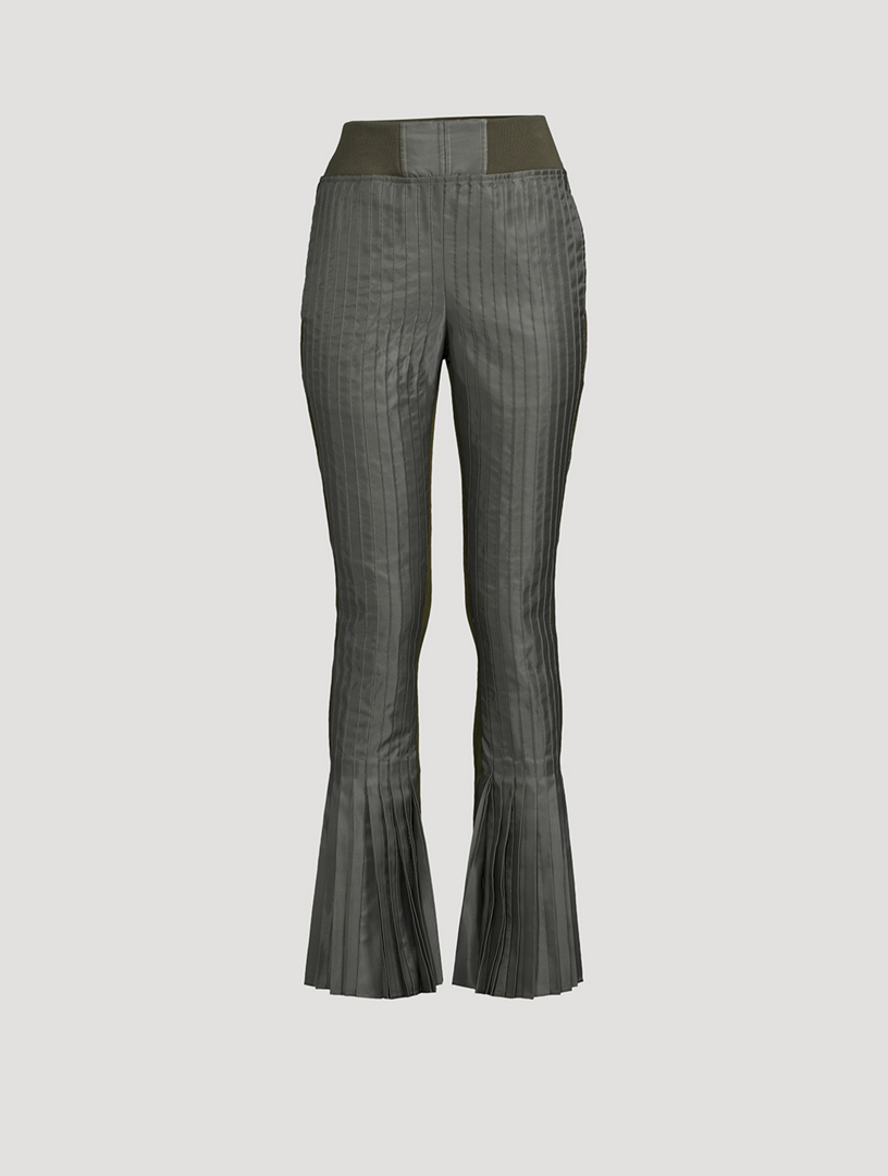 Pleated hot sale flared trousers