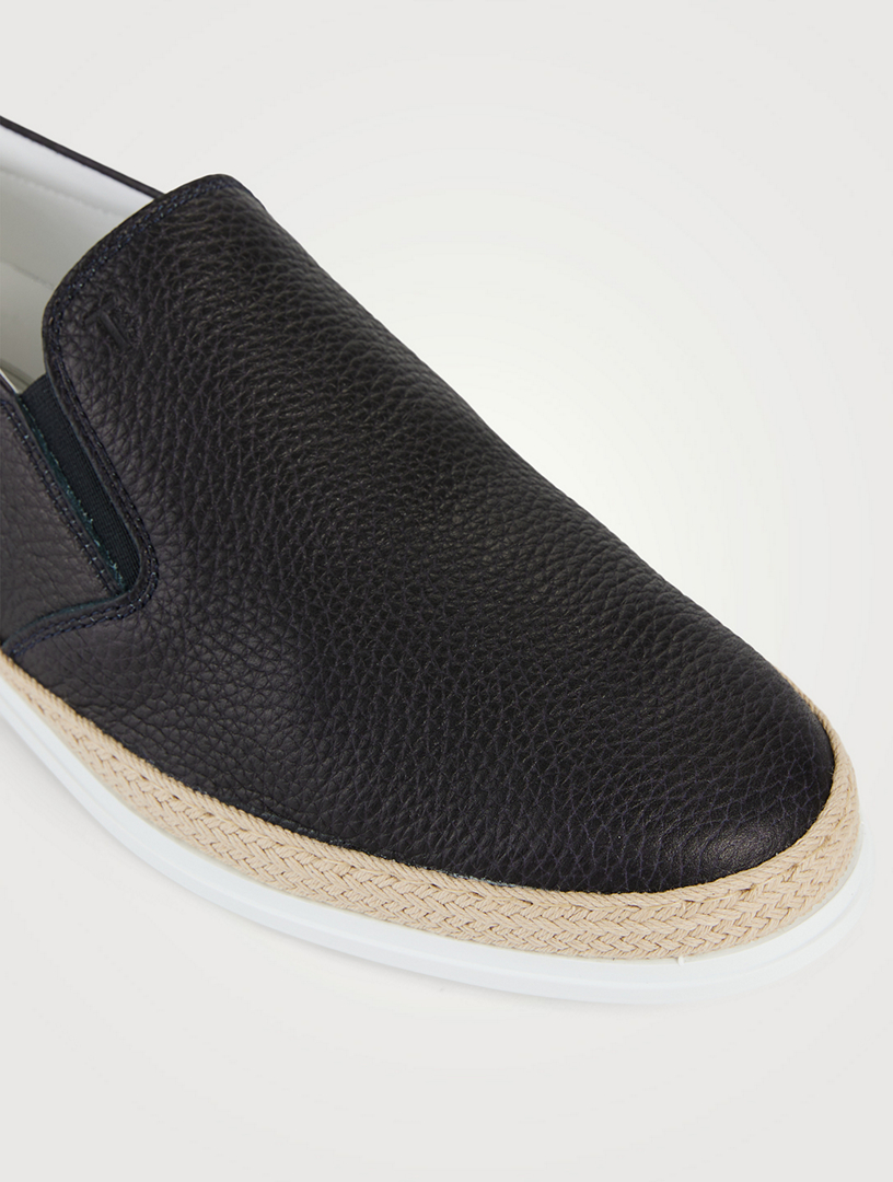 Leather Slip-On Espadrille Shoes