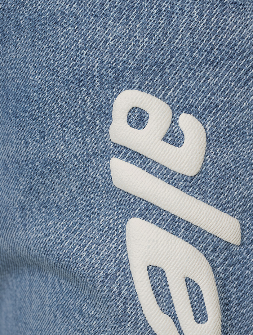 Mid-Rise Relaxed Straight-Leg Jeans With Logo