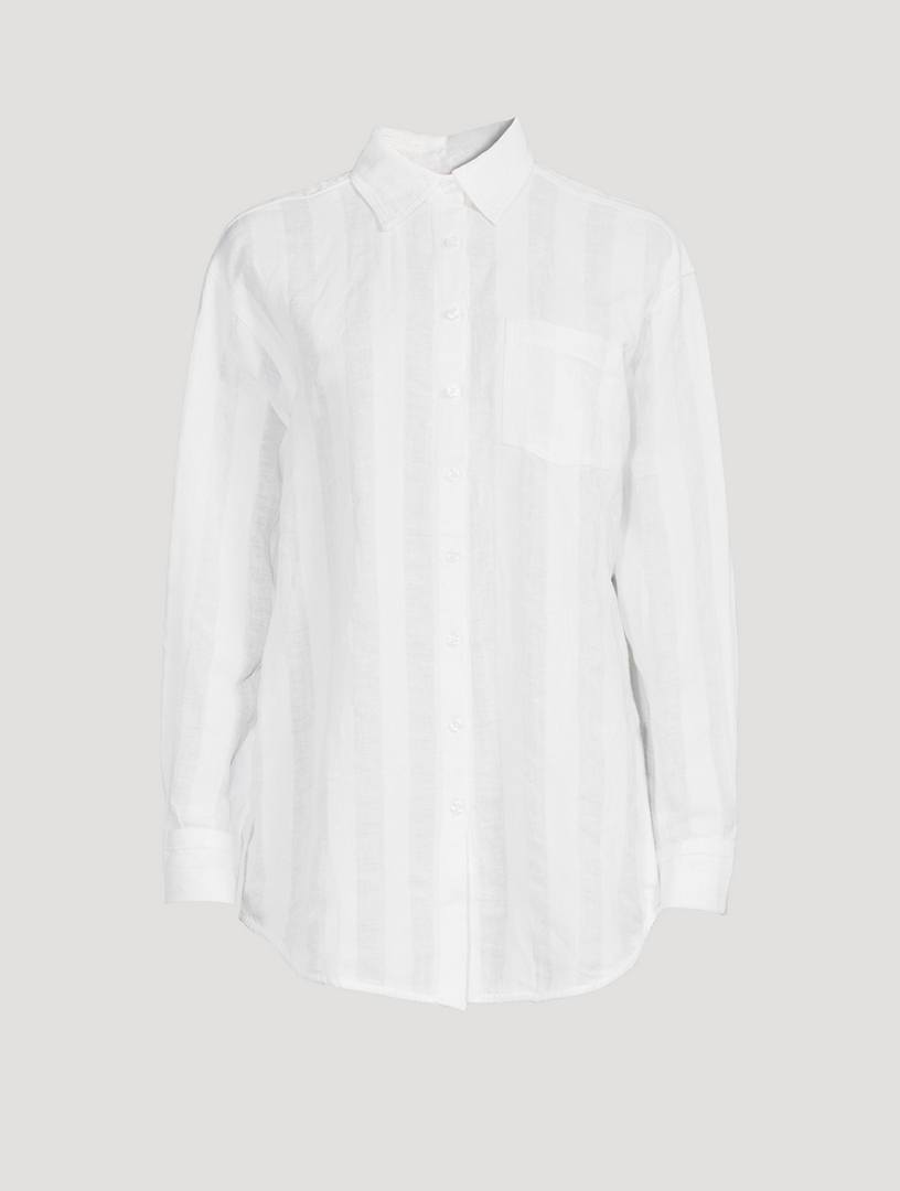 The Oxford Linen Stripe Tunic Shirt