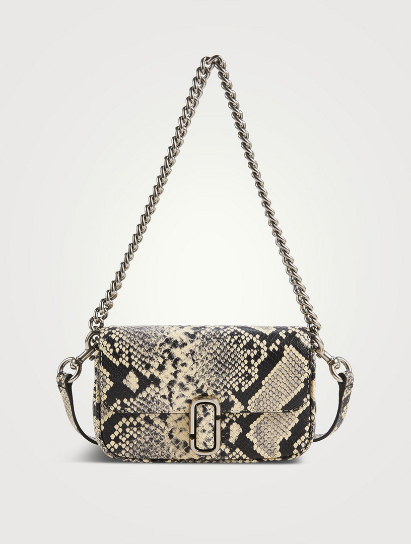 MARC JACOBS The Mini J Marc Snakeskin-Embossed Leather Shoulder Bag ...