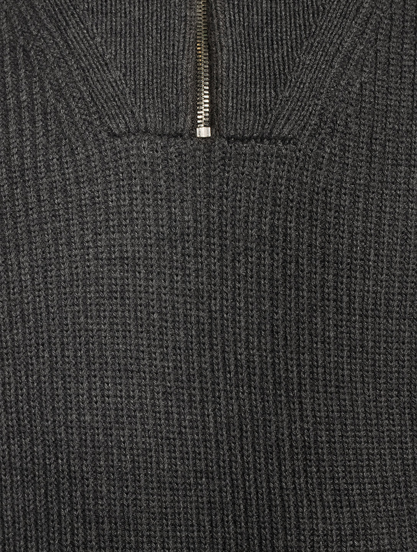Wool Zip Pullover Sweater