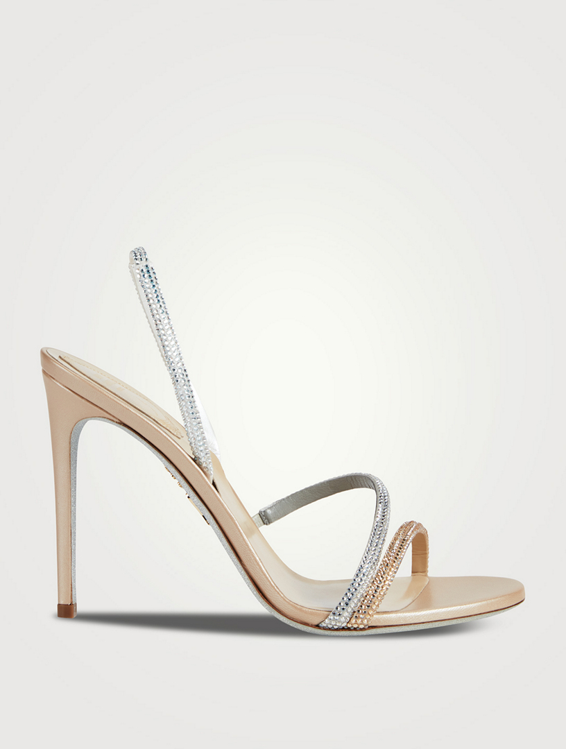 Irina Crystal Satin Slingback Sandals