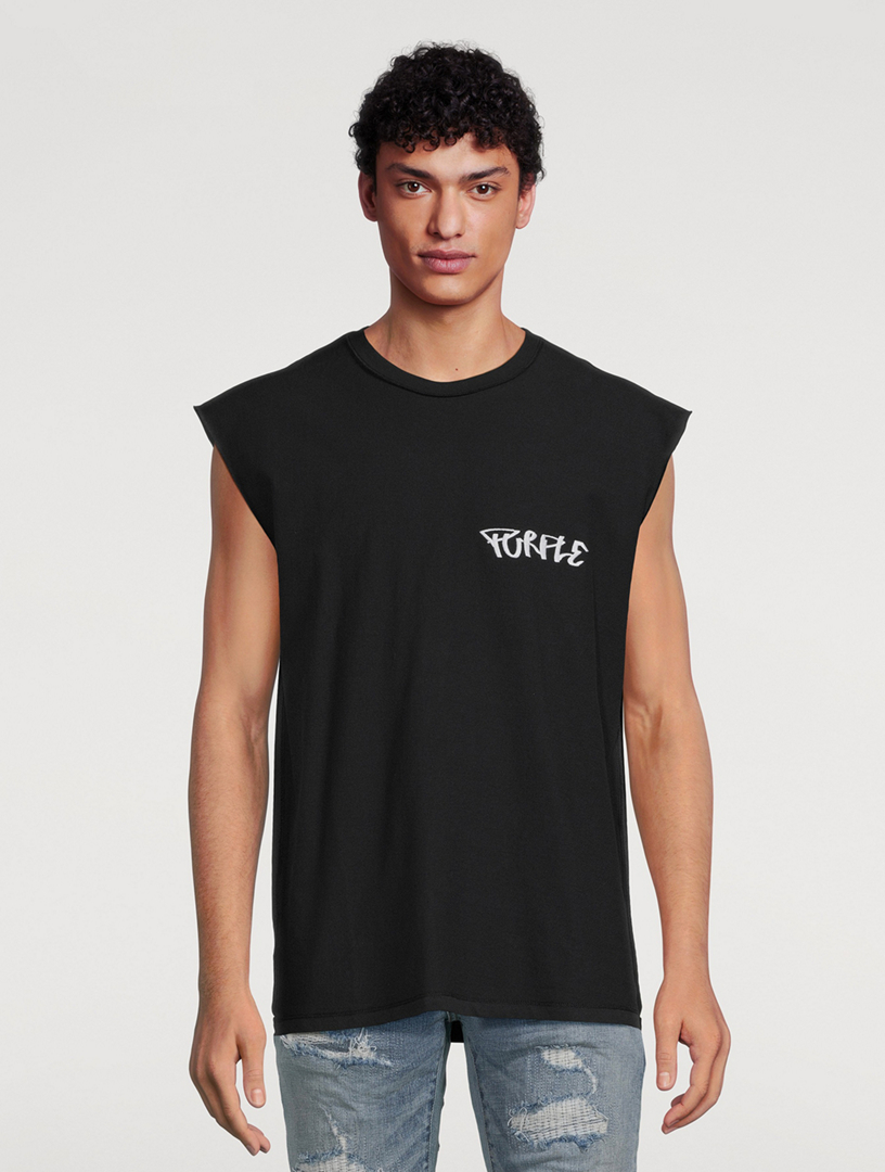 Tag Cotton Sleeveless T-Shirt