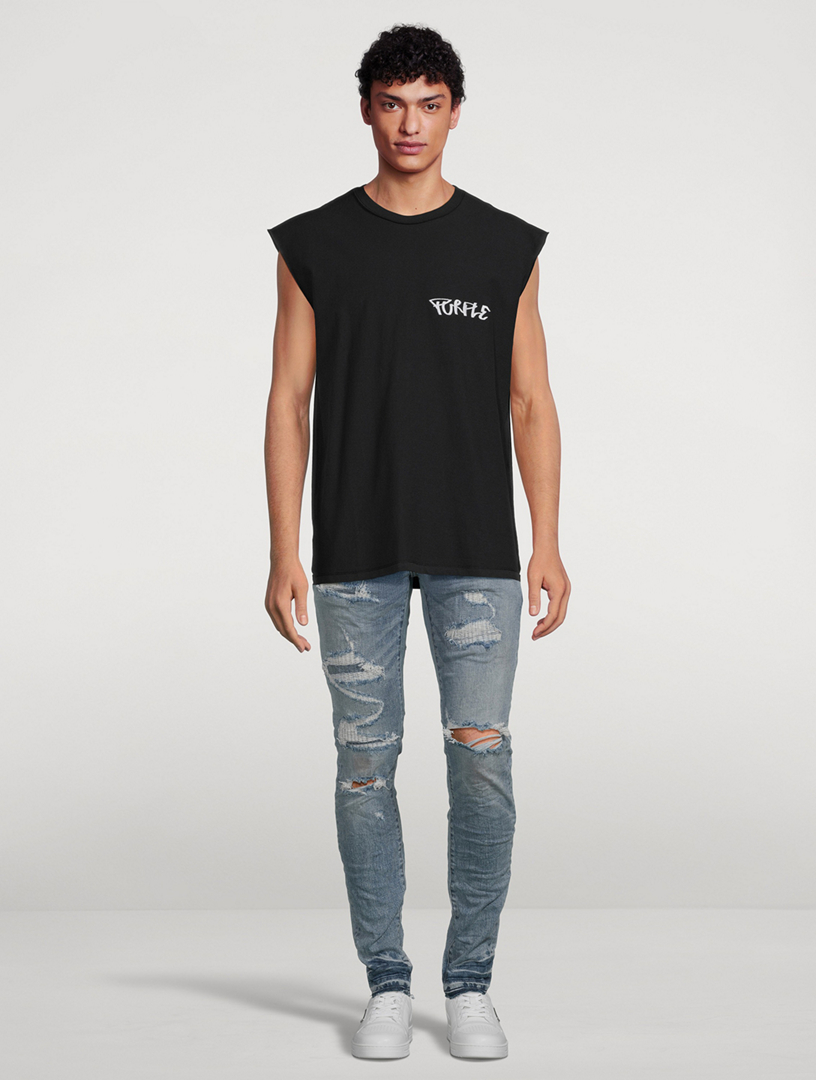 Tag Cotton Sleeveless T-Shirt