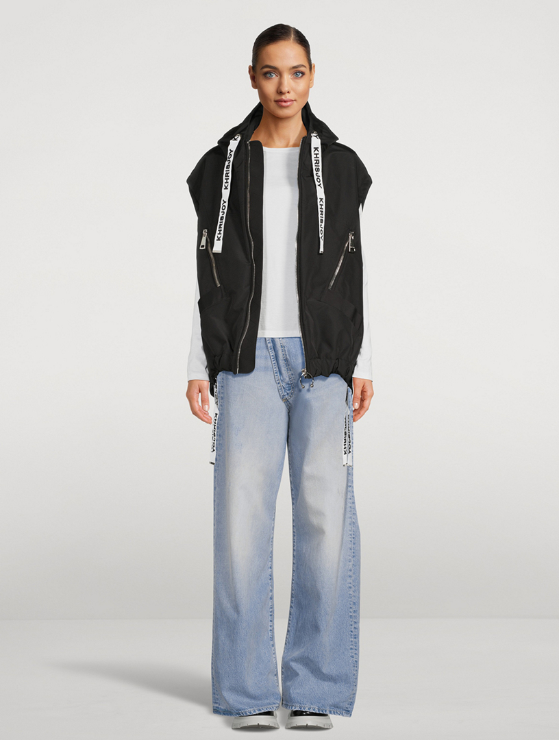Star-Embellished Windbreaker Vest