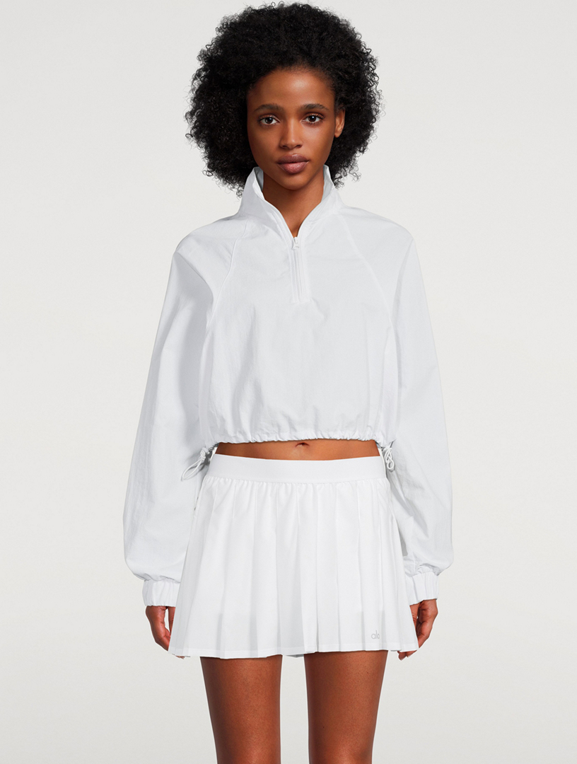 ALO YOGA Alumni Cropped Quarter-Zip Sweatshirt | Holt Renfrew
