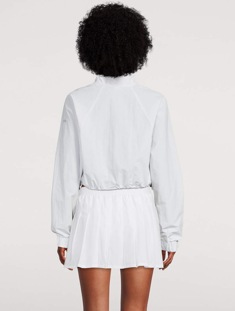 ALO YOGA Alumni Cropped Quarter-Zip Sweatshirt | Holt Renfrew